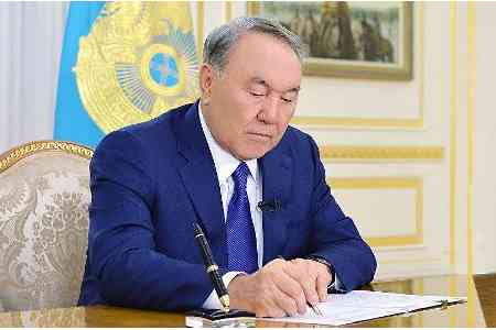Nursultan Nazarbaev congratulates Armen Sarkissian on Armenia`s Independence Day