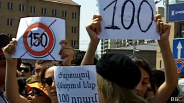 Protests against fare rise in Yerevan 