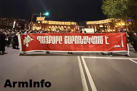 Traditional torchlight procession commemorating  111th anniversary of   Armenian Genocide starts from Republic Square in Yerevan